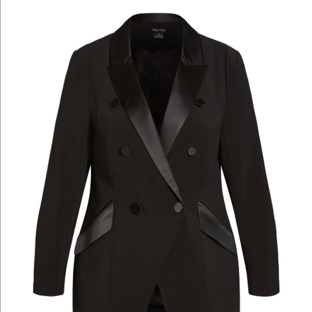 Black blazer with satin
